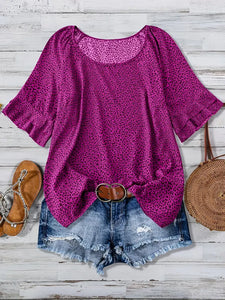 Raspberry Spotted Blouse