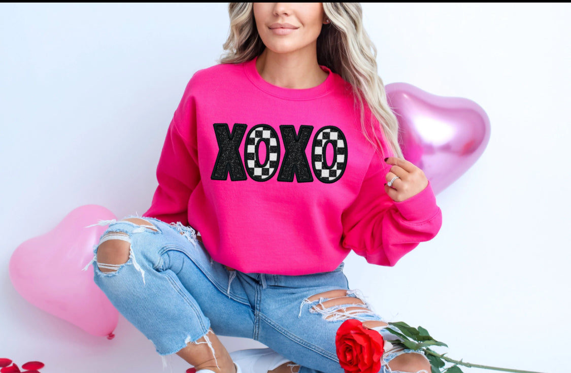 XOXO Checkered Sweatshirt