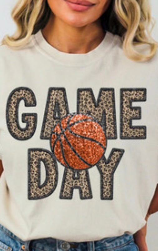Leopard Game Day Basketball Long Sleeve Tee