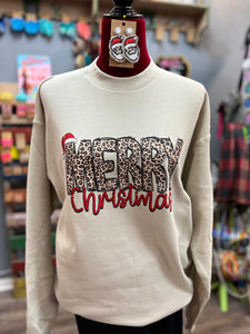 Merry Christmas Leopard Sweatshirt