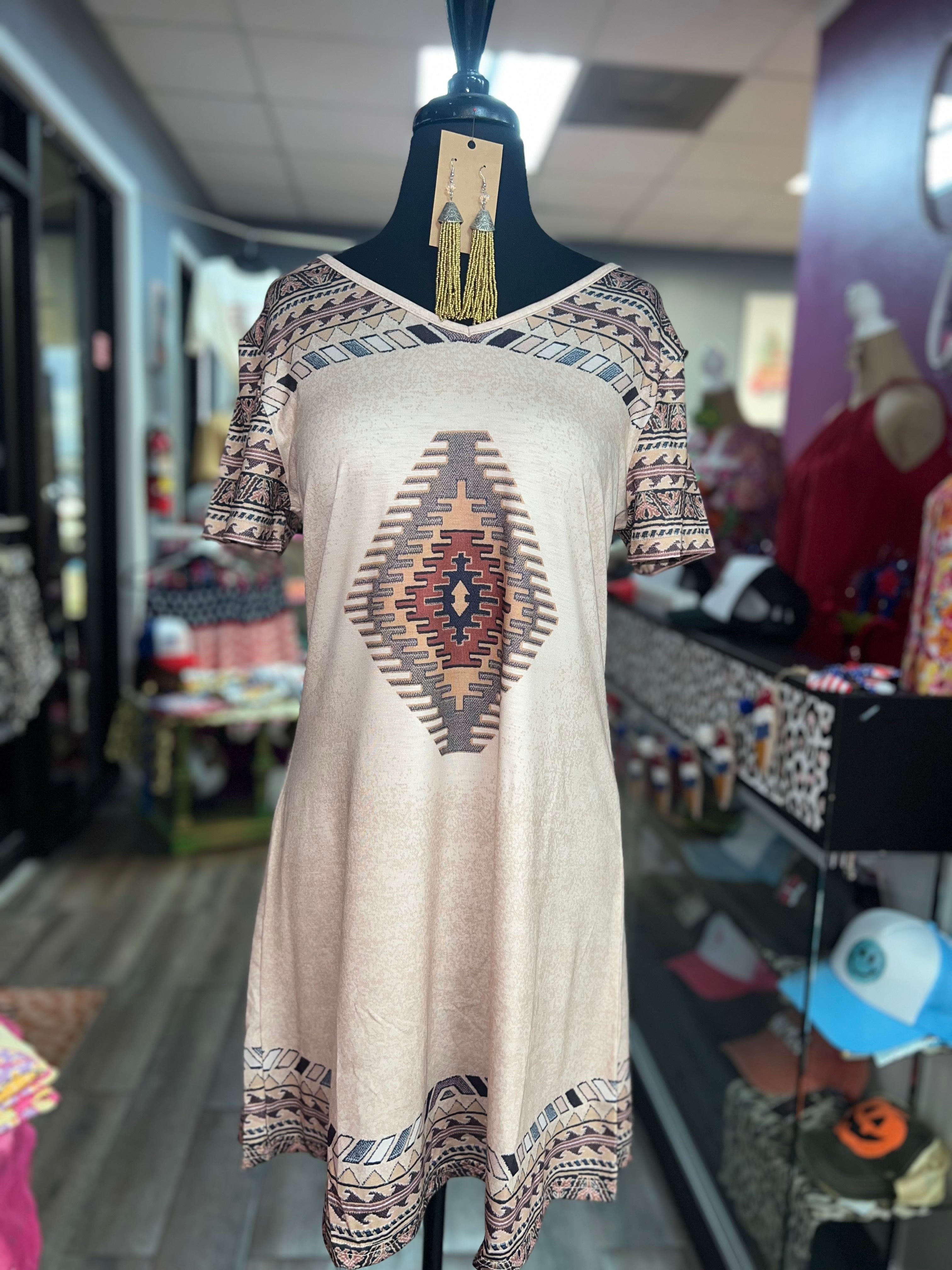 Aztec T-Shirt Dress