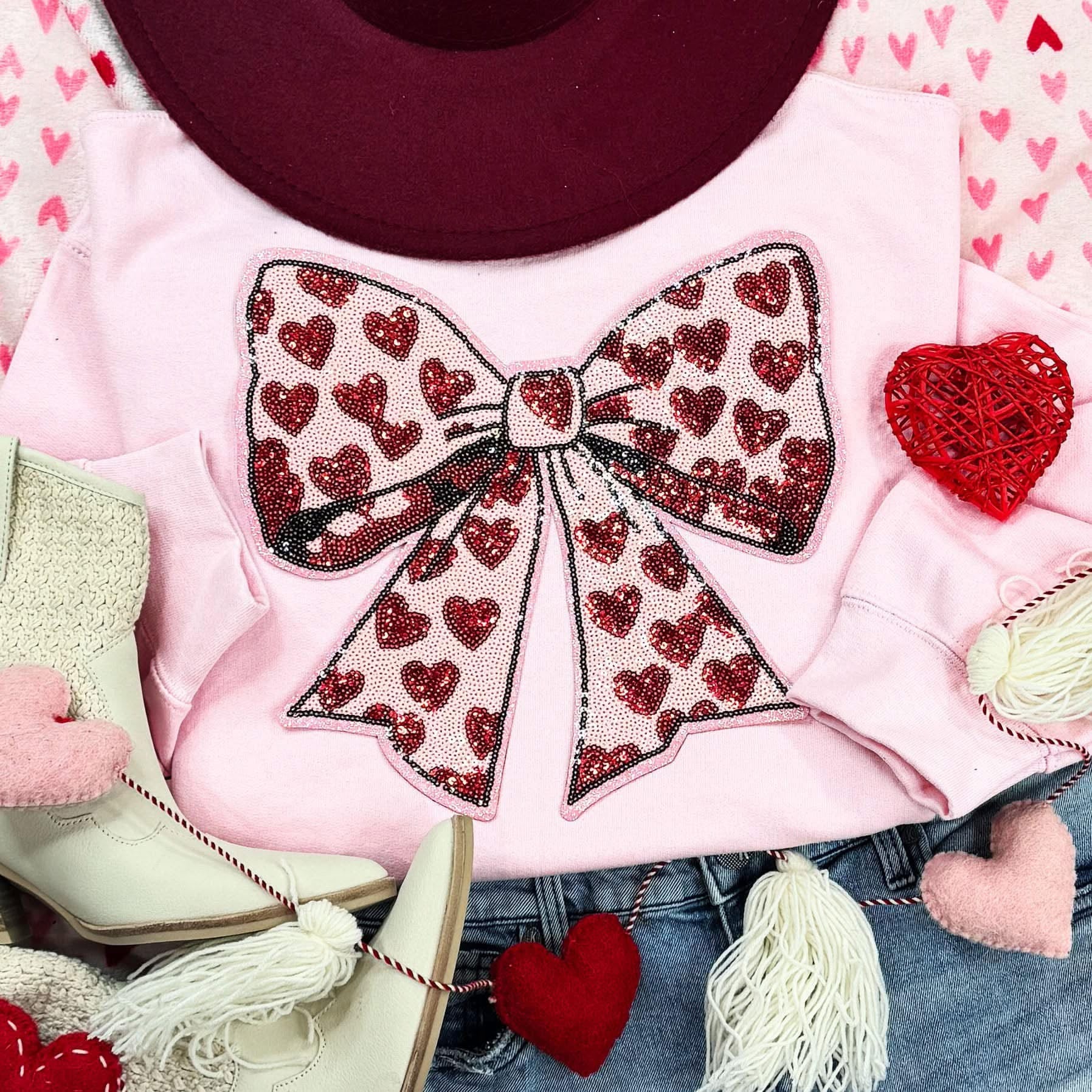 Heart Bow Patch Sweatshirt