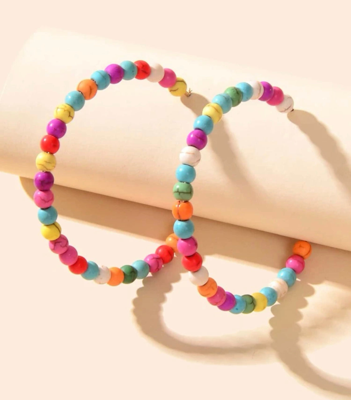 Colorful Bead Hoops