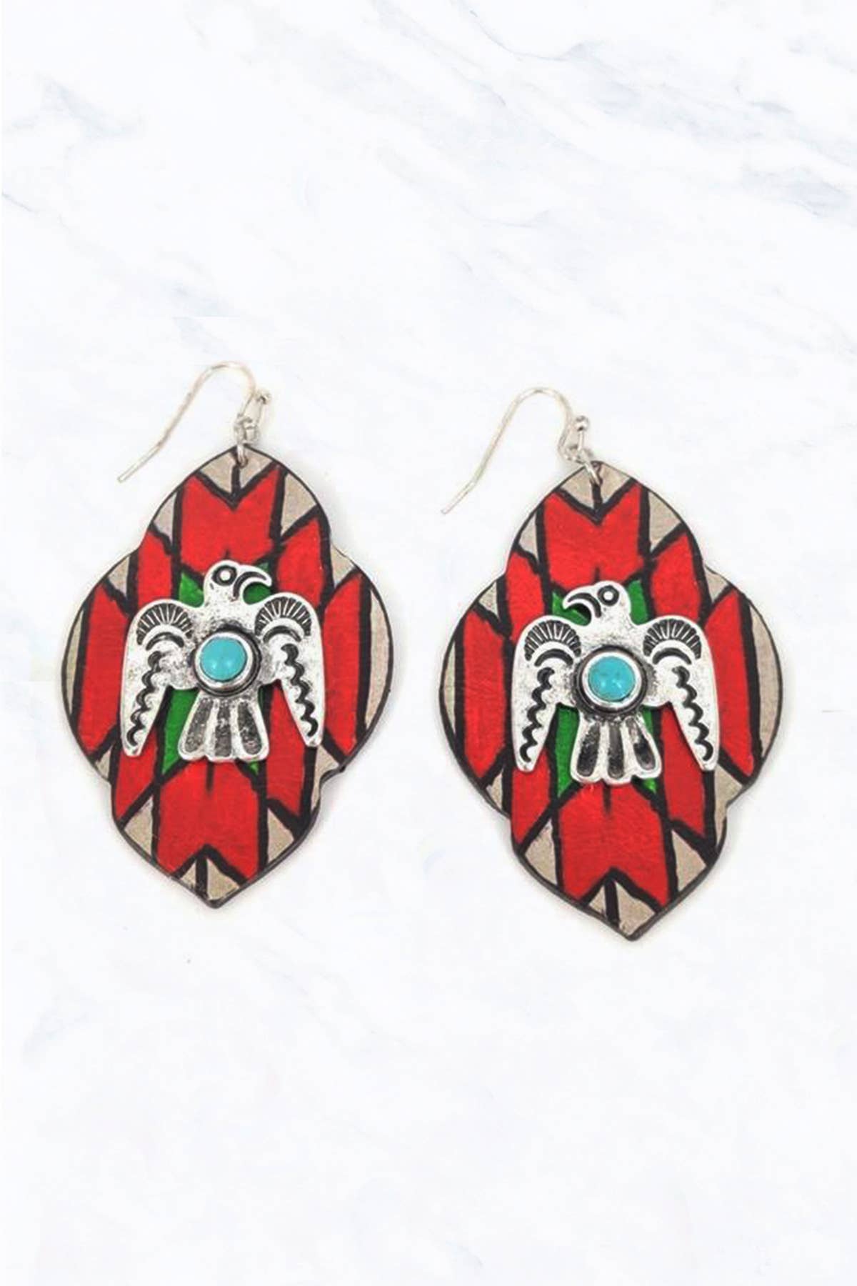 Red Aztec Earrings