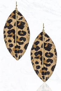 Leopard Feather Earrings