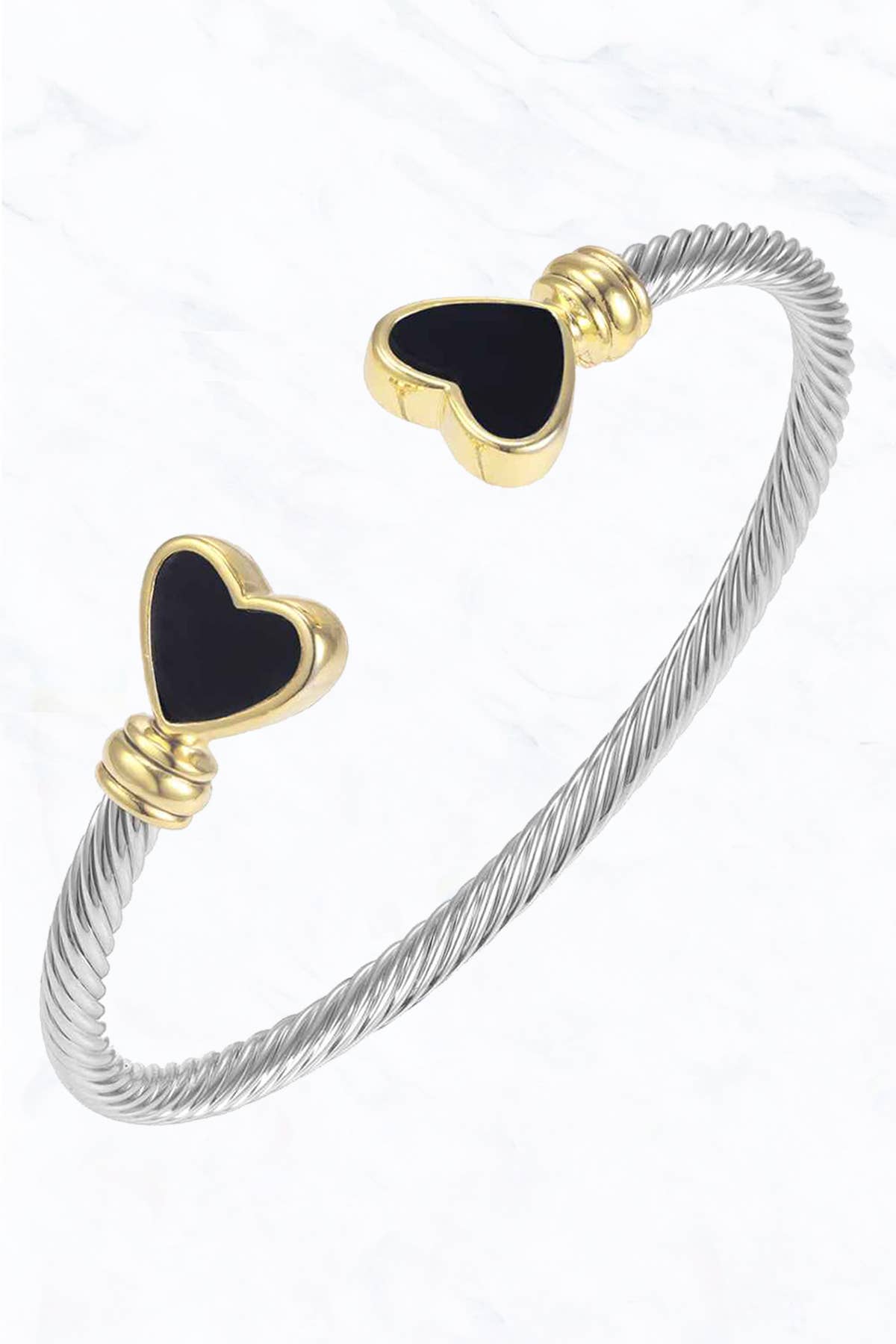 Black Heart Cuff Bracelet