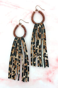 Leopard Tassel Earrings