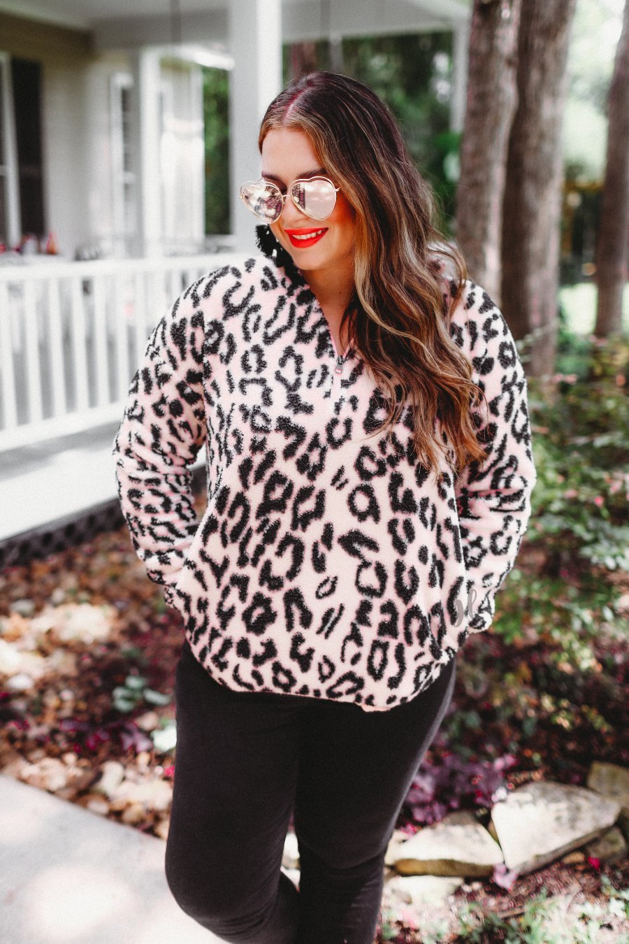Lynn Pink Leopard Pullover