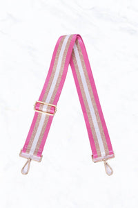 Pink Stripe Pattern Crossbody Strap