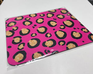 Hot Pink Glitter Leopard Mouse Pad