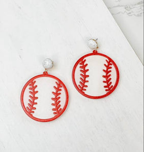 Confetti Baseball Earrings