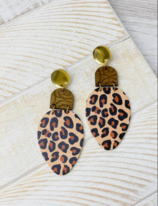 Christmas Leopard Light Earrings