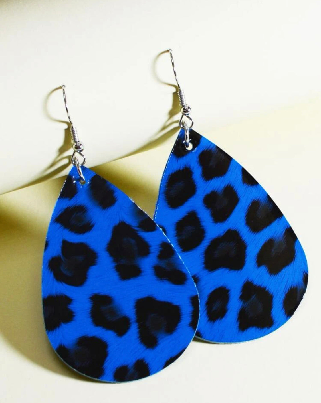 Blue Leopard Earrings