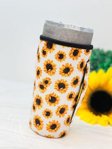 Insulated Cold Cup Sleeve with Handle - Sunflower - Jess boutique